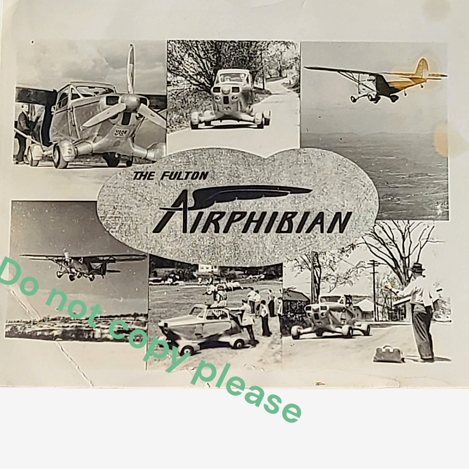 Fulton Airphibian Vintage WWII US Aircraft PROMO Photo Collage Rare 1940s Fulton Airphibian Vintage WWII US Aircraft PROMO Photo Collage Rare 1940s