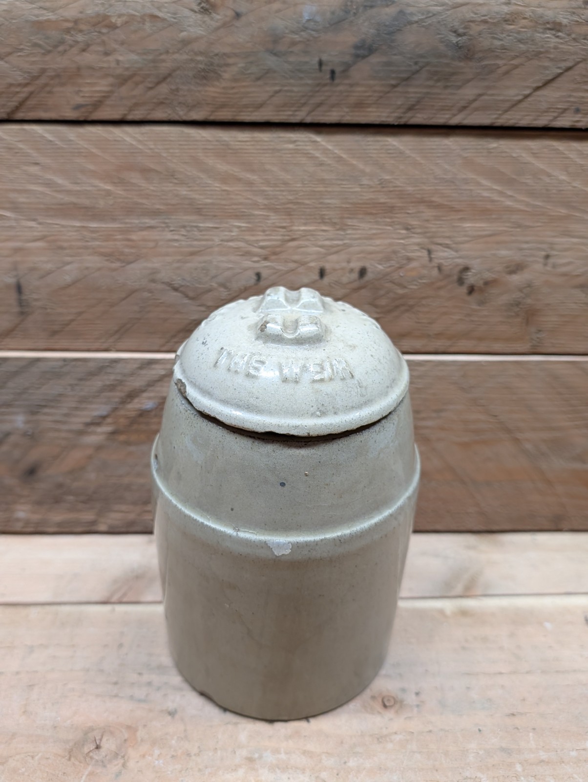 Antique The Weir Stoneware Fruit Canning Jar Pat March 1892 Crock Lid Monmouth Antique The Weir Stoneware Fruit Canning Jar Pat March 1892 Crock Lid Monmouth