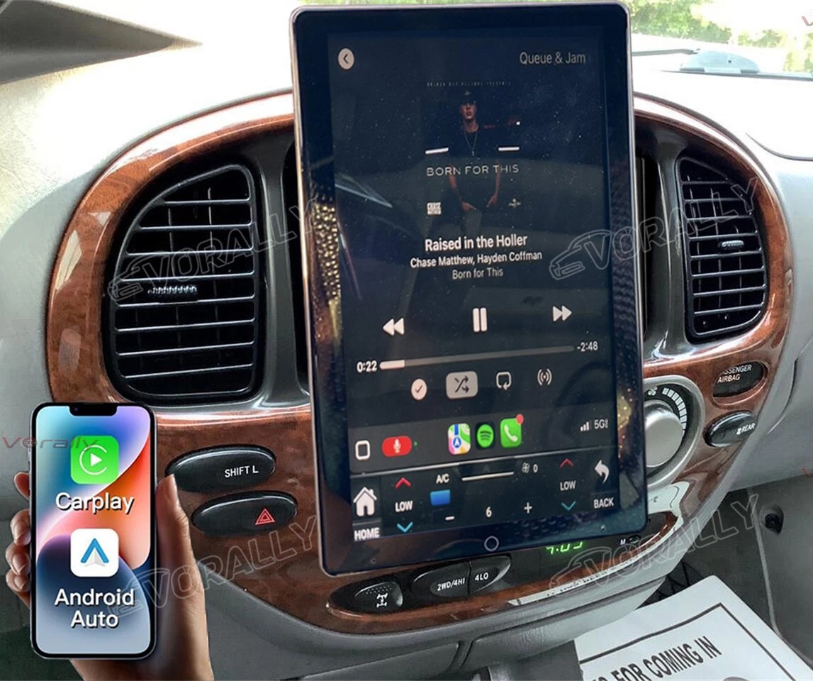 For 2001-2007 Toyota Sequoia GPS Carplay Rotatable Car Stereo Radio Android 15