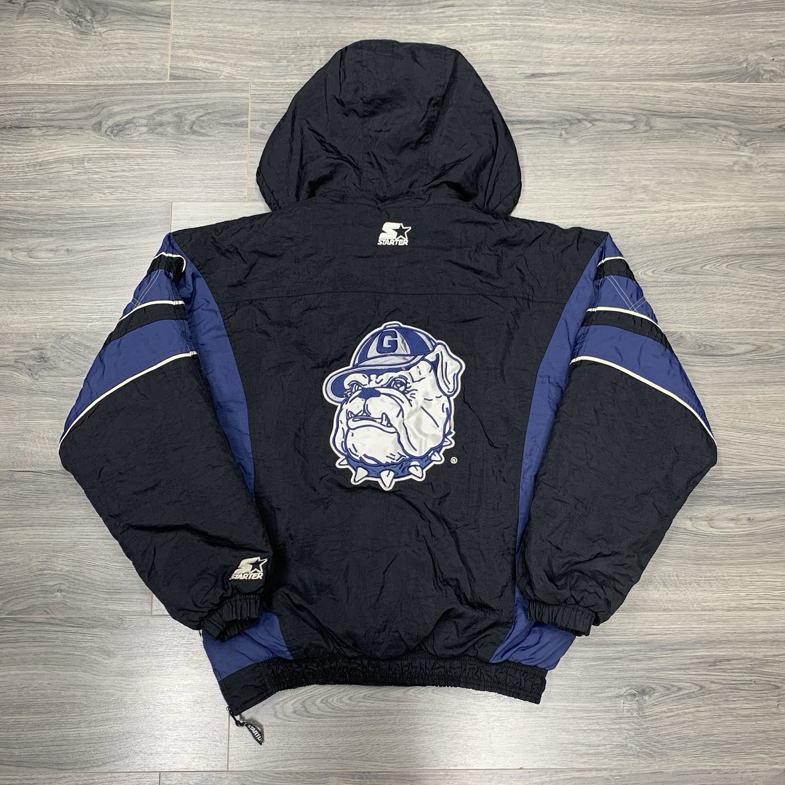 Vintage 90S Starter Georgetown Hoyas University Jacket Large Rare Men’s Black Vintage 90S Starter Georgetown Hoyas University Jacket Large Rare Men’s Black