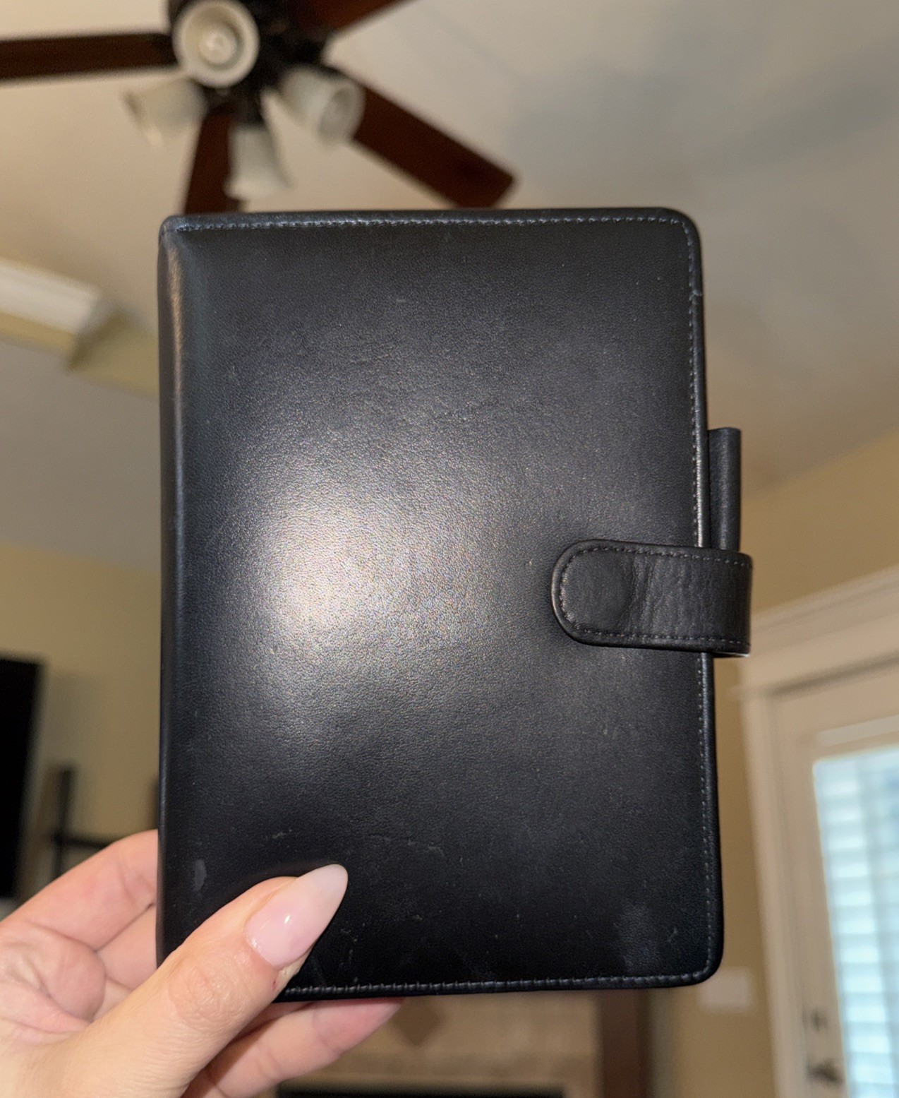 VTG Franklin Covey Black Compact Full Grain Nappa Genuine Leather 6 Ring USA VTG Franklin Covey Black Compact Full Grain Nappa Genuine Leather 6 Ring USA