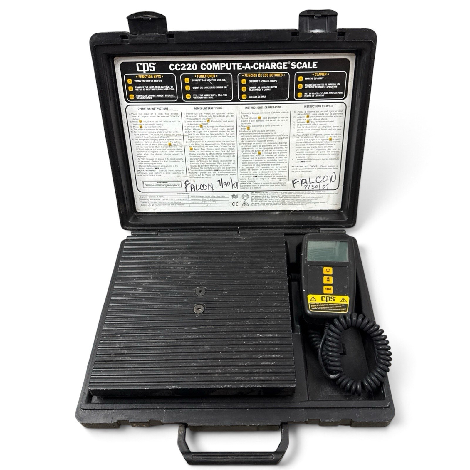 CPS CC220 Compute A Charge Refrigerant Scale w/ Case Tested Works CPS CC220 Compute A Charge Refrigerant Scale w/ Case Tested Works