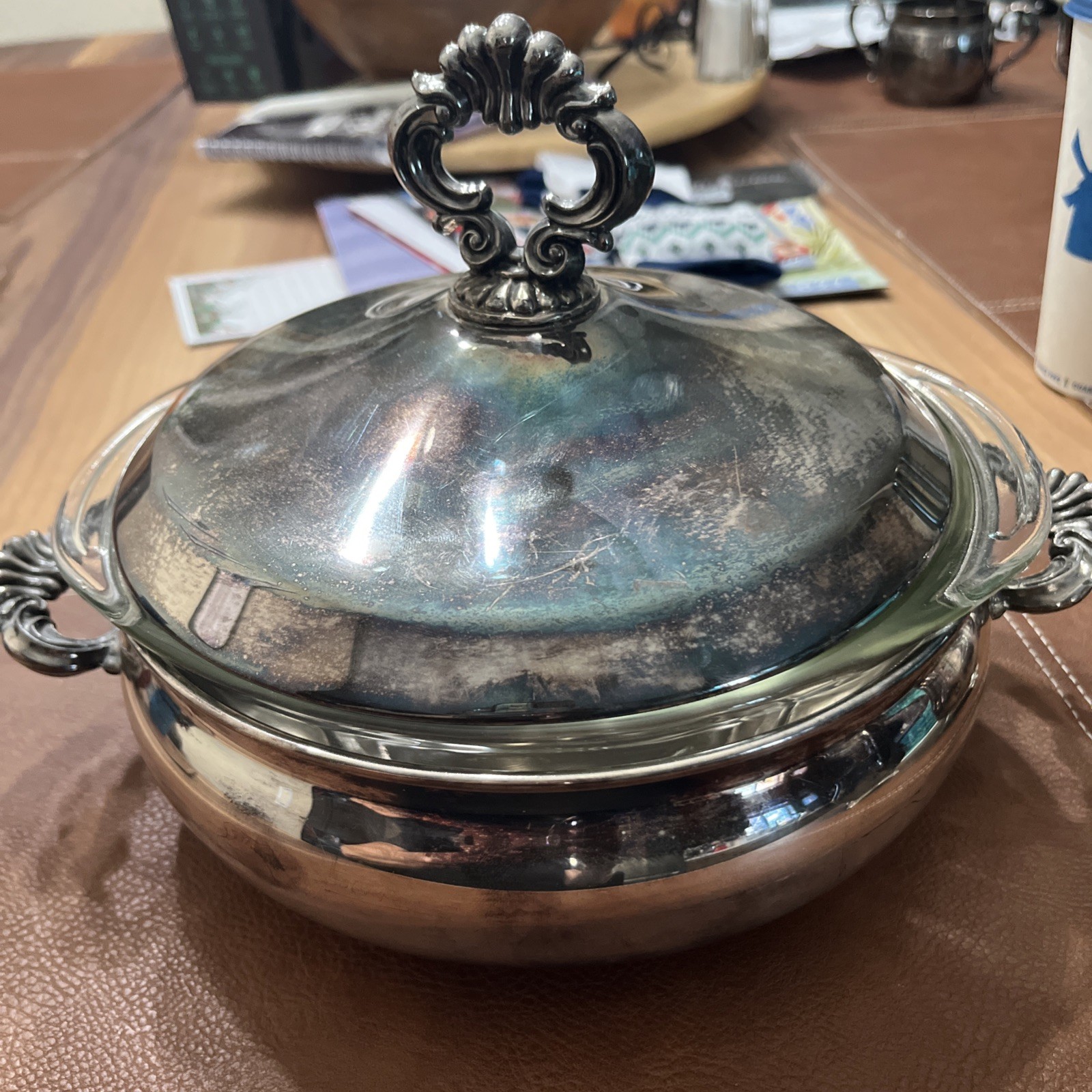 FB Rogers Silver Plate Covered Casserole Serving Dish Bowl with Insert FB Rogers Silver Plate Covered Casserole Serving Dish Bowl with Insert