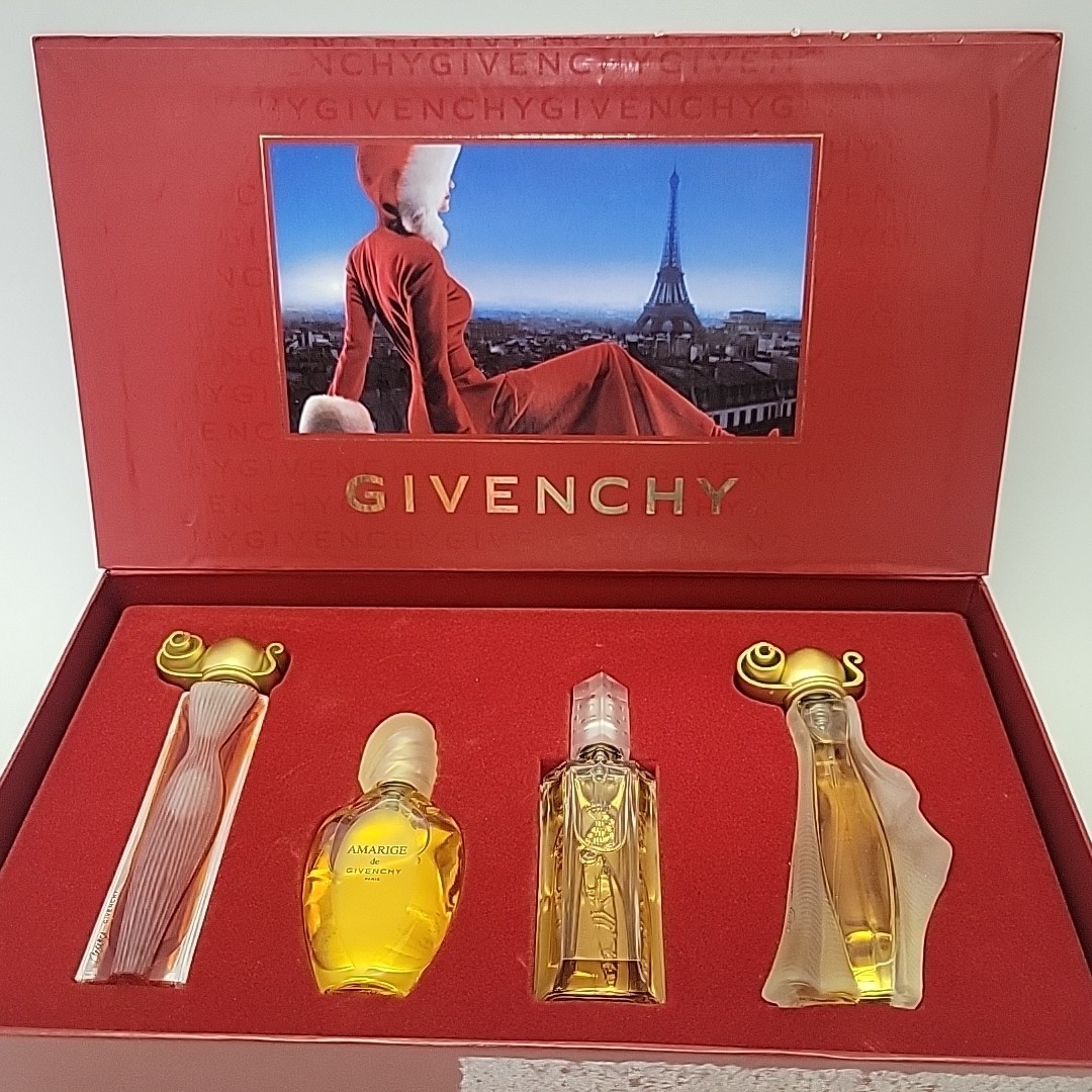 NEW Vintage 4 Pc Gift Set GIVENCHY Eau de Toilette Spray Parfum Amarige Organza NEW Vintage 4 Pc Gift Set GIVENCHY Eau de Toilette Spray Parfum Amarige Organza