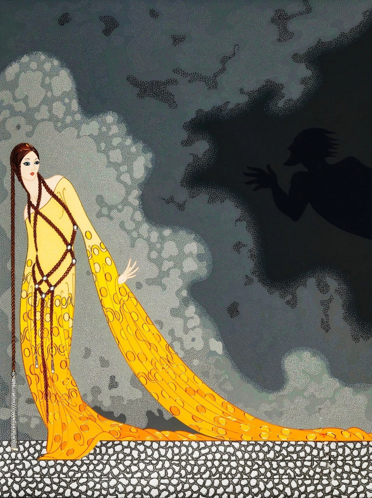 Erte Melisande & Golaud PAINTING vintage art poster print