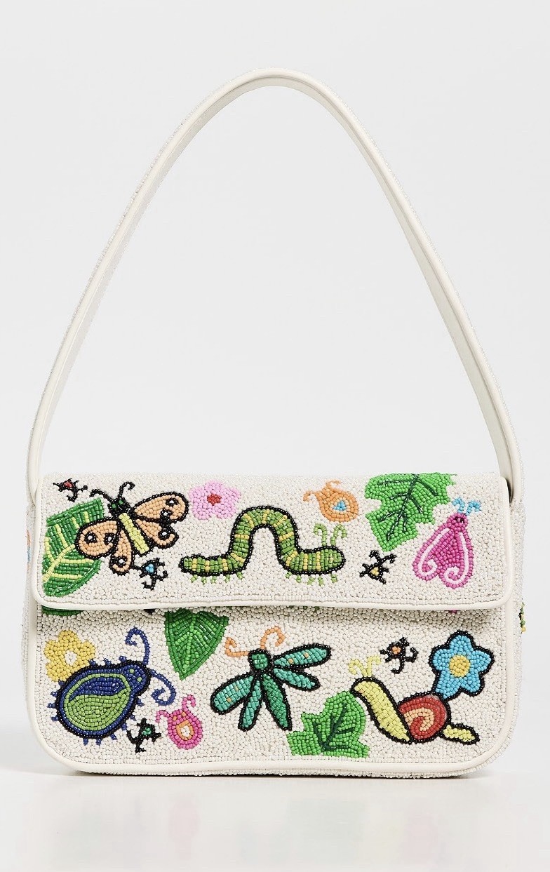 NWT Staud Tommy Beaded Shoulder Bag “Bug Out” Insects
