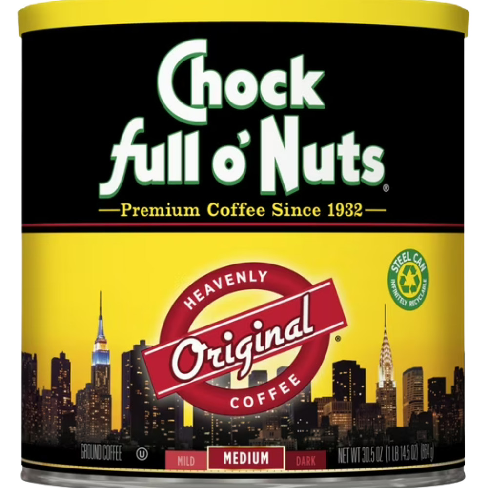 Chock Full o'Nuts Original Medium Roast Ground Coffee Heavenly Coffee 30.5 oz