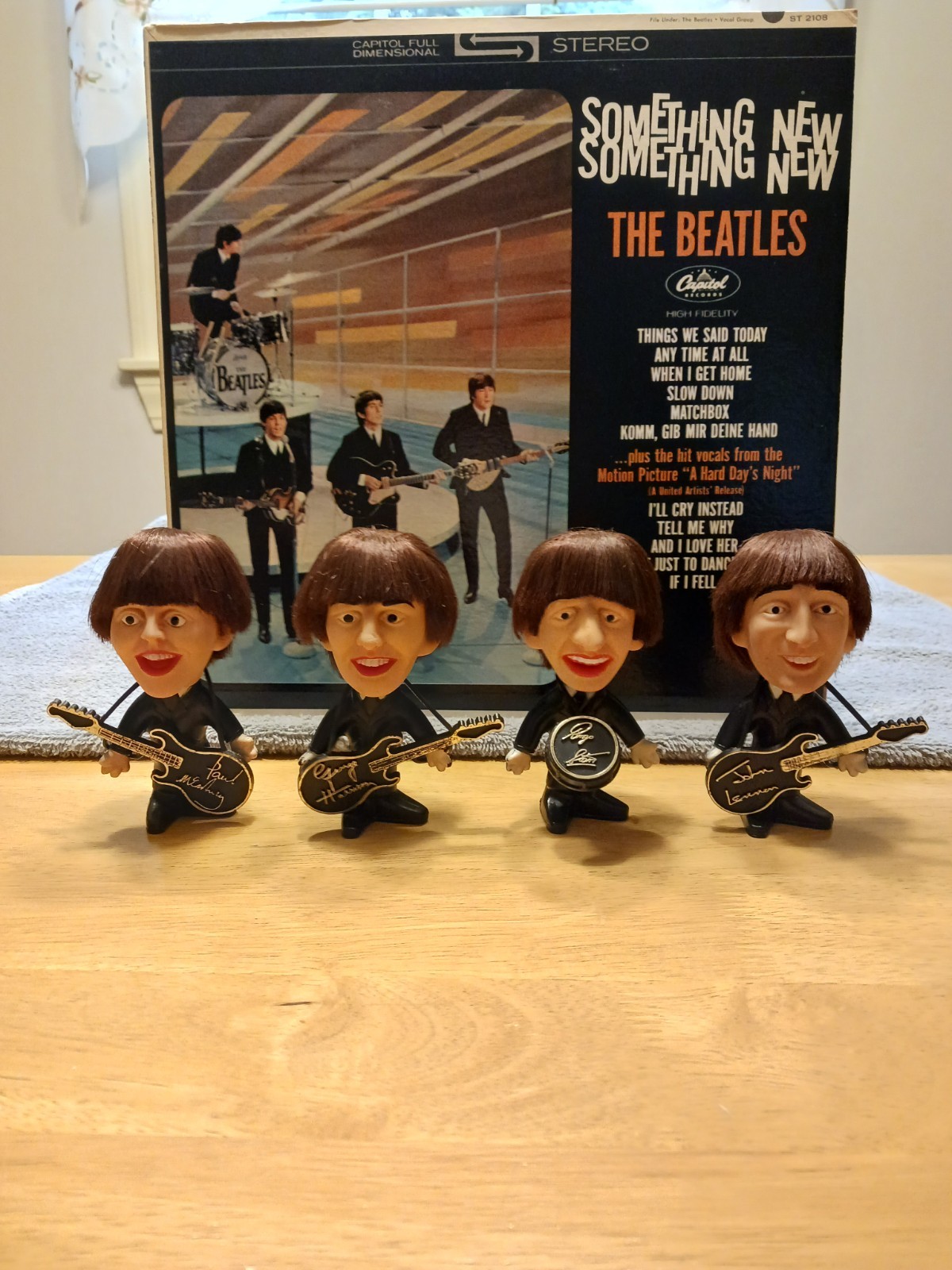 Vintage 1964 NM HARD BODY BEATLES REMCO DOLLS Set of 4 With ORIGINAL Instruments