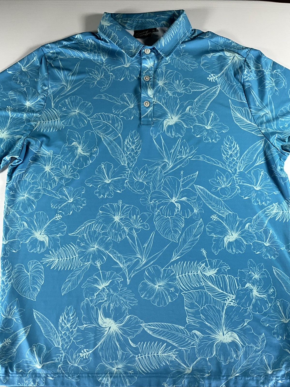Sunday Swagger Golf Polo Shirt - Mens Size XL - Floral Performance Stretc Sunday Swagger Golf Polo Shirt - Mens Size XL - Floral Performance Stretc