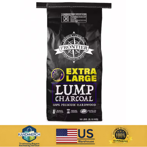 Frontier Natural Lump Charcoal 18 lb Quebracho Hardwood BBQ Grill