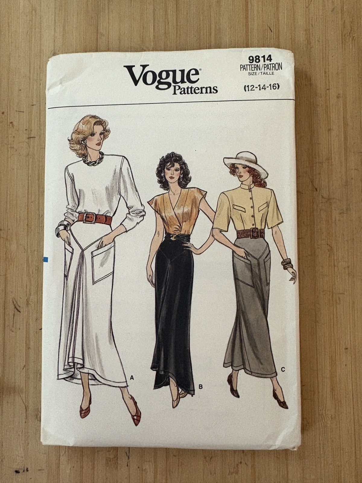 Vogue 9814 Skirt Yoked Pockets Sewing Pattern Ladies 12 14 16 UC VTG Long Draped Vogue 9814 Skirt Yoked Pockets Sewing Pattern Ladies 12 14 16 UC VTG Long Draped
