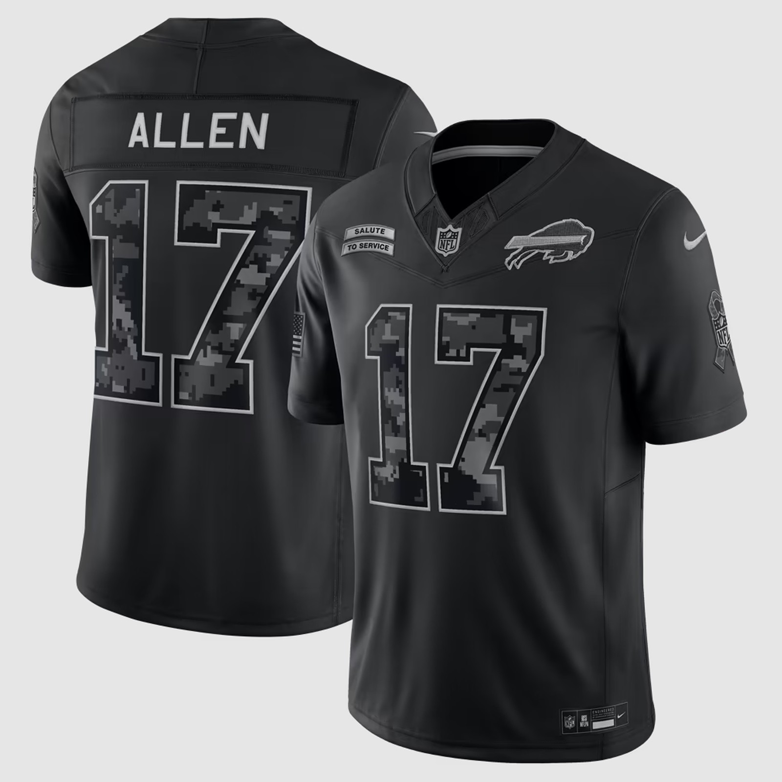 Men's Buffalo Bills Black 2026 Salute to Service Limited Custom Stitched