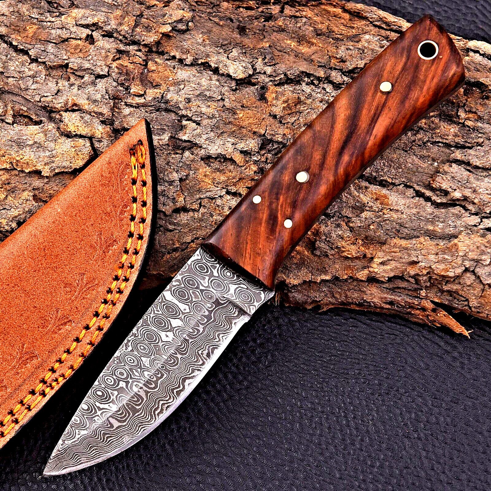 Custom Made Damascus Hunting Skinner Knife Hand Forged Damascus Steel Wood 2900 Custom Made Damascus Hunting Skinner Knife Hand Forged Damascus Steel Wood 2900