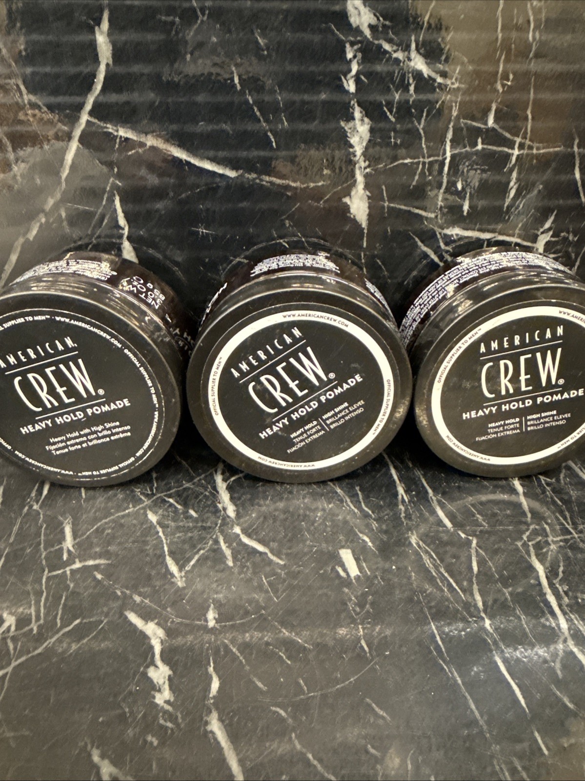 3x American Crew Heavy Hold Pomade, 3oz new
