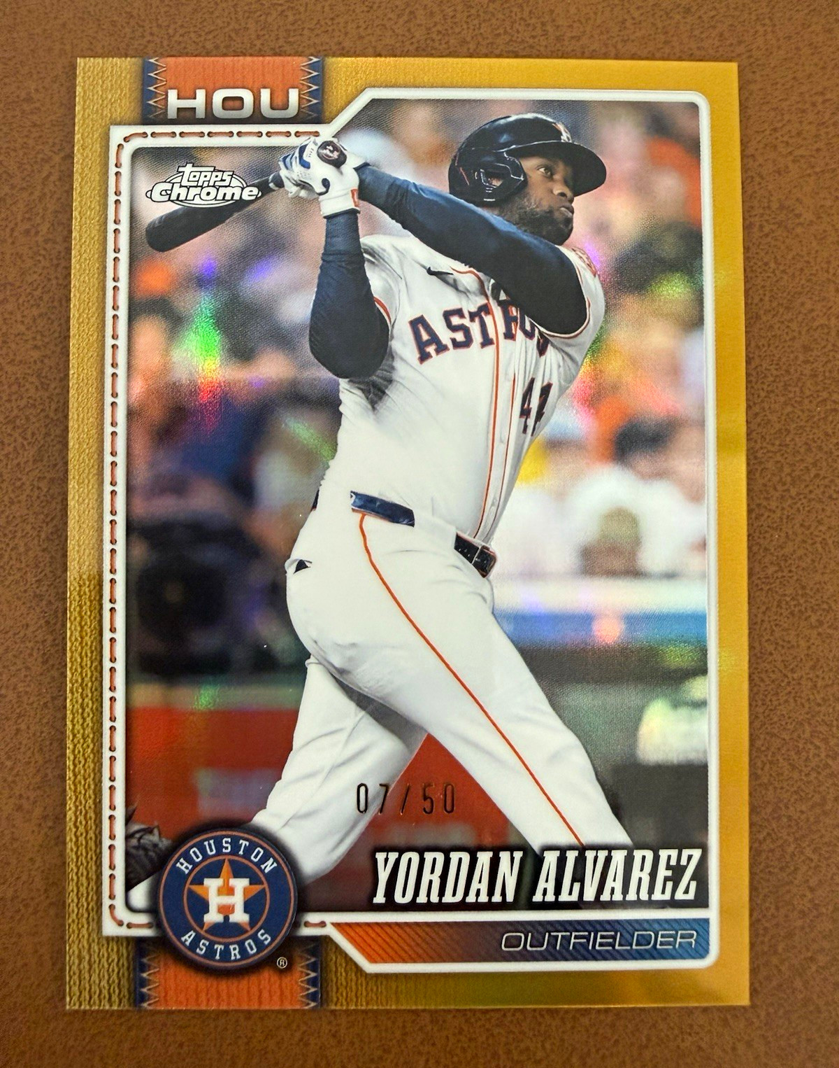 Topps Chrome 2026 Yordan Alvarez Astros Gold Parallel #3 03/50 Topps Chrome 2026 Yordan Alvarez Astros Gold Parallel #3 03/50