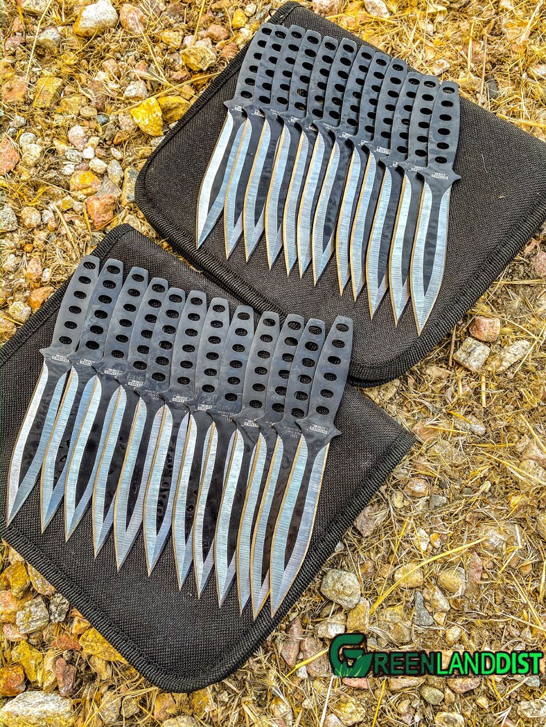 24PC Ninja Hunting KNIVES Tactical Combat Naruto Kunai Throwing Knife Set + Case