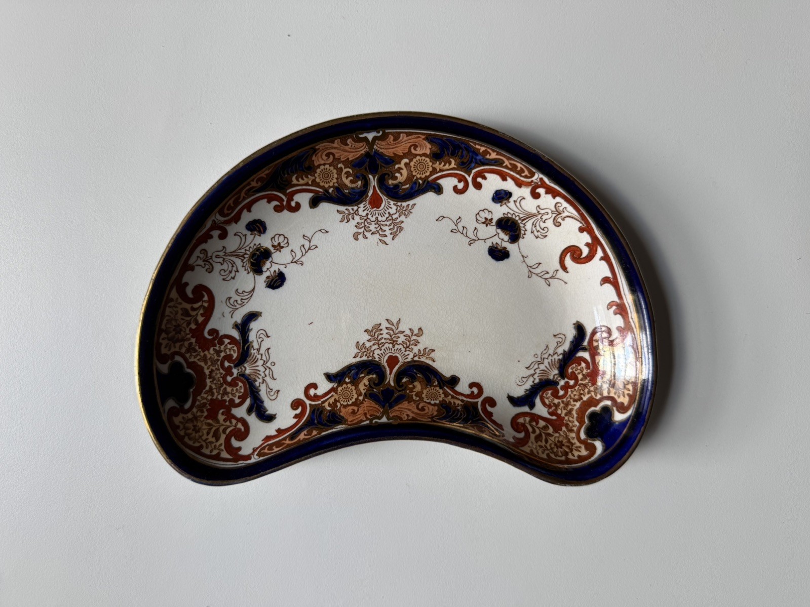 3 Antique Booths Silicon China England Kidney Shaped Floral Serving Dishes