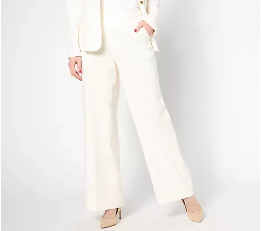 Studio Park x Leah Williams Tall Elevated Linen Wide Leg Pant,Ivory Sz 2XT a6668