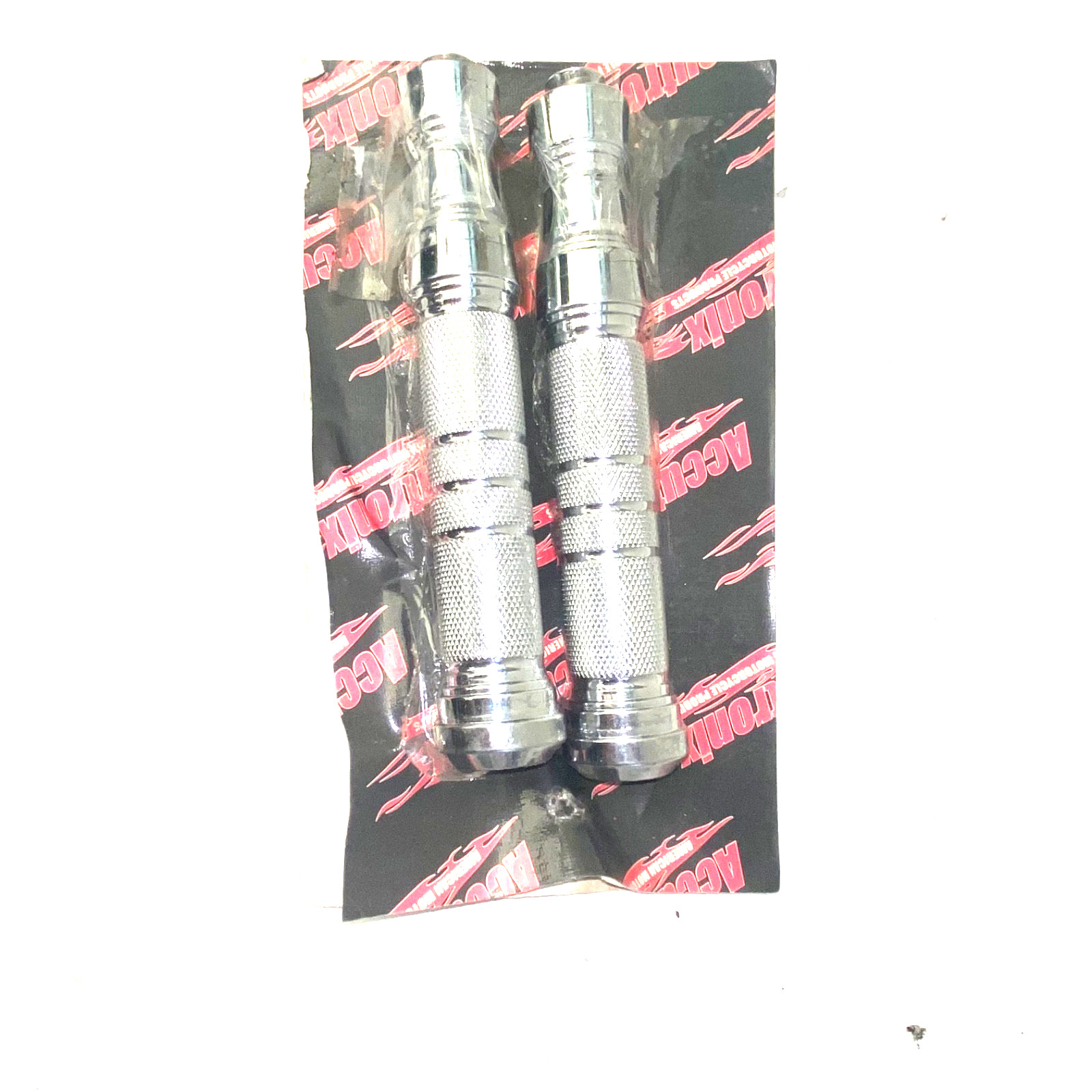 Accutronix Chrome Knurled Foot Pegs Male Mount EXTENDED NOS WITH BOLTS Accutronix Chrome Knurled Foot Pegs Male Mount EXTENDED NOS WITH BOLTS