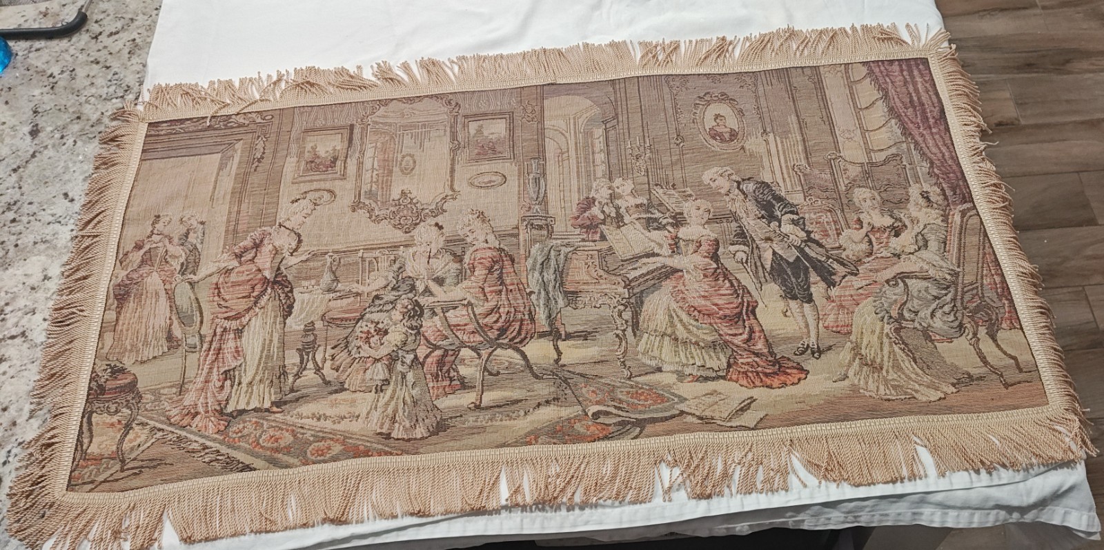 ANTIQUE VICTORIAN HAND WOVEN FRENCH TAPESTRY MADE BELGIUM C 1920s Revelry Pub