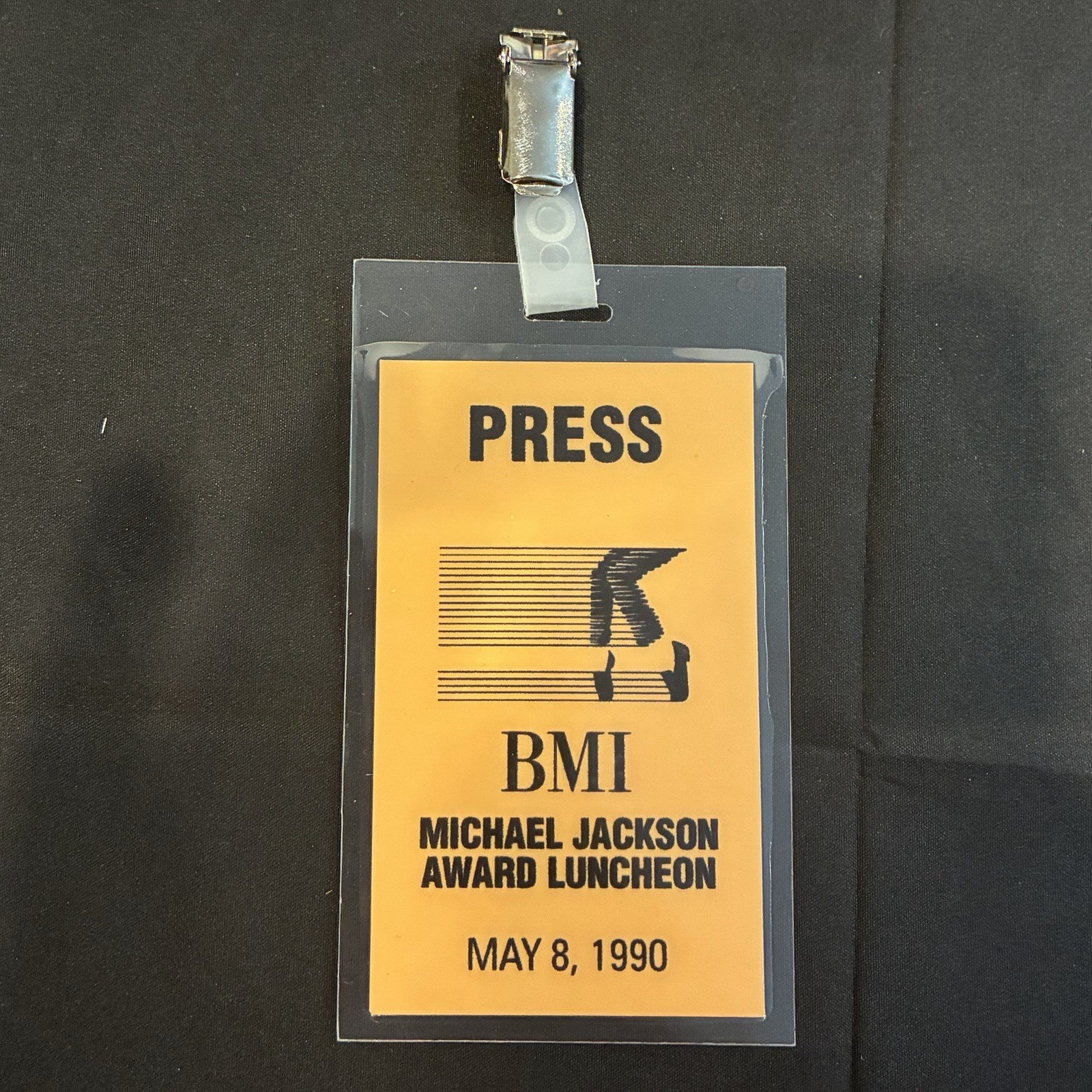 Michael Jackson BMI Award Luncheon May 8 1990 RARE Laminated Press Pass