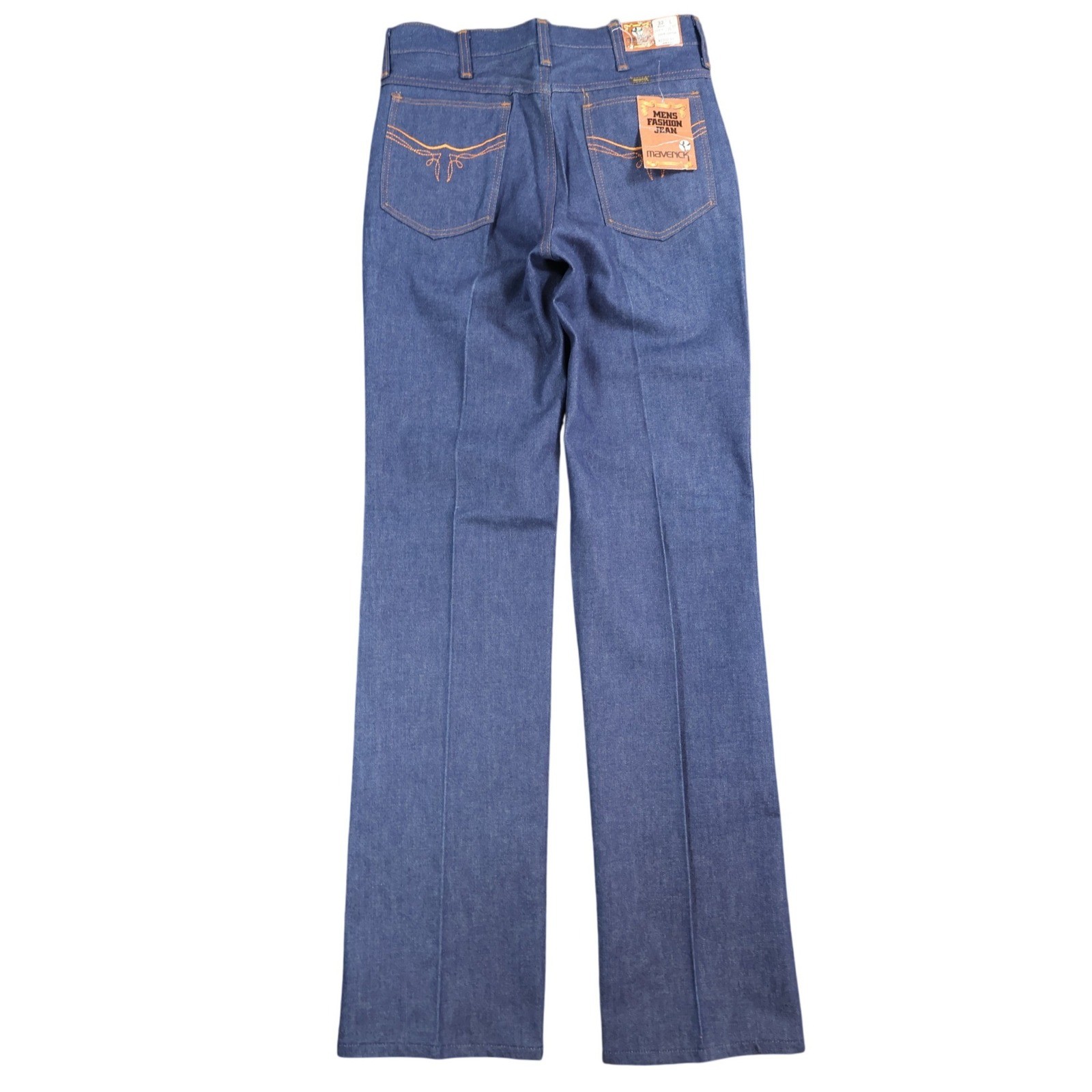 Maverick Vintage 70s Jeans Mens 32L Blue Cotton Denim Made in USA NOS NWT