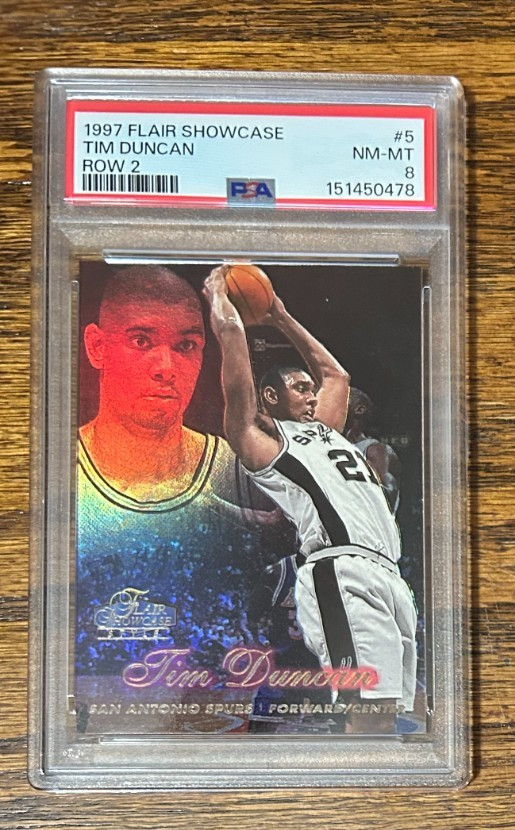1997-98 Flair Showcase Row 2 #5 Tim Duncan RC PSA 8 HOF 1997-98 Flair Showcase Row 2 #5 Tim Duncan RC PSA 8 HOF