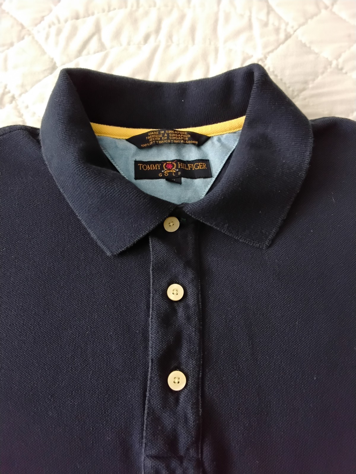 Vtg 2001 Tommy Hilfiger Golf Polo Shirt Men\'s XL S/S Navy Blue Cotton Singapore Vtg 2001 Tommy Hilfiger Golf Polo Shirt Men\'s XL S/S Navy Blue Cotton Singapore