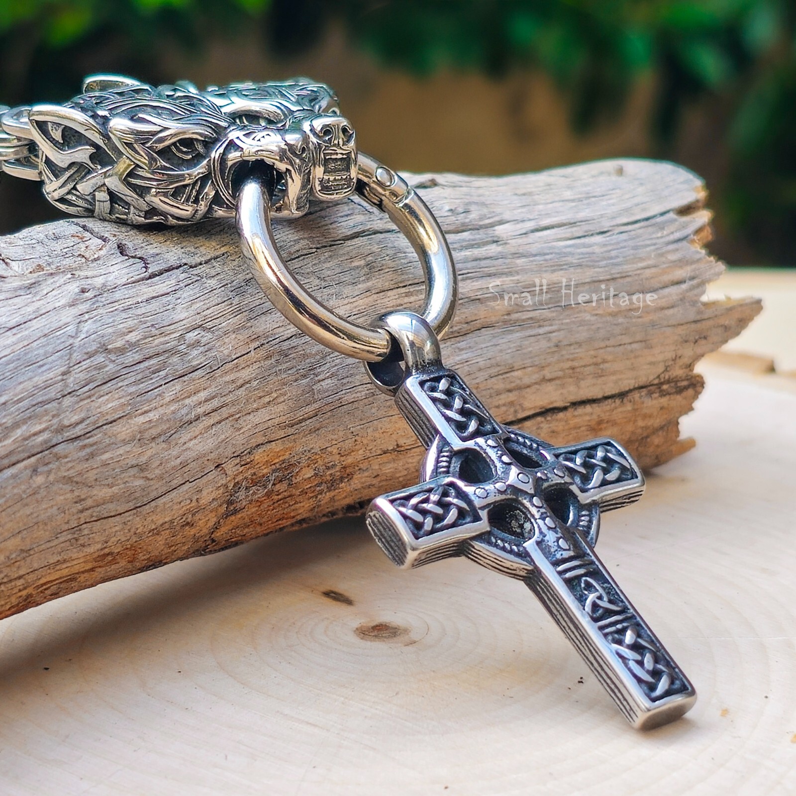 Large Wolf Cross Necklace – Heavy Stainless Steel Celtic Viking Pendant for Men Large Wolf Cross Necklace – Heavy Stainless Steel Celtic Viking Pendant for Men
