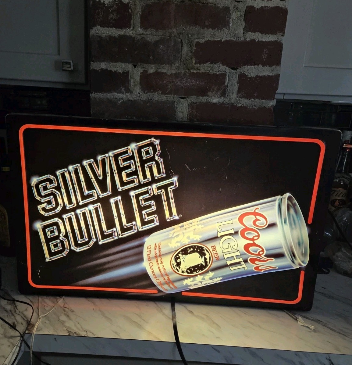 1984 Coors Light Silver Bullet Lighted Sign Bar Man Cave Advertising Display 1984 Coors Light Silver Bullet Lighted Sign Bar Man Cave Advertising Display