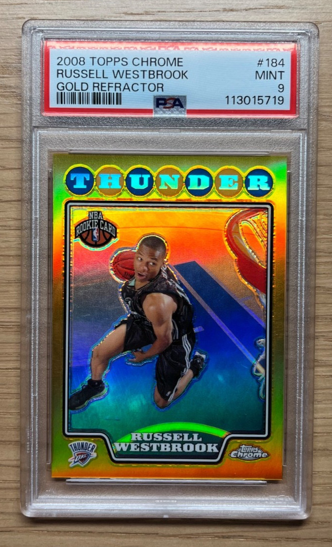 2008-09 Topps Chrome Russell Westbrook #184 Gold Refractor /50 (RC) PSA 9 2008-09 Topps Chrome Russell Westbrook #184 Gold Refractor /50 (RC) PSA 9