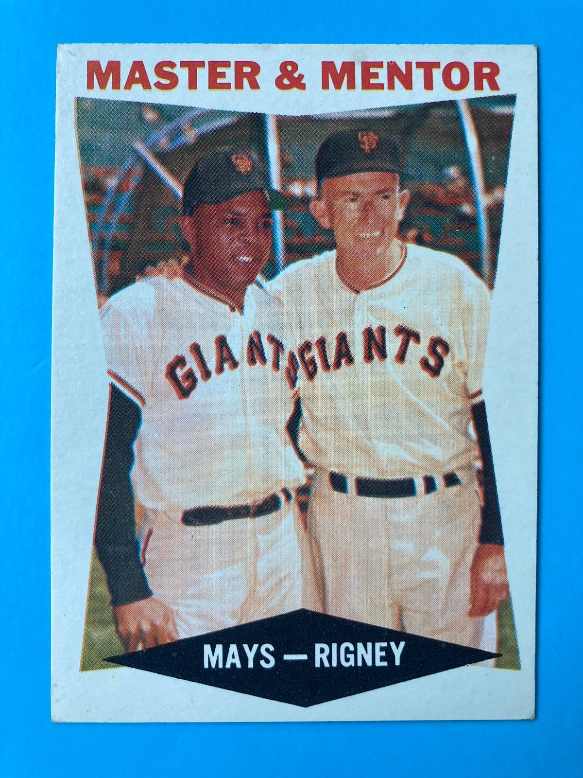 1960 topps #7 Master & Mentor Willie Mays Bill Rigney Giants VG/EX 1960 topps #7 Master & Mentor Willie Mays Bill Rigney Giants VG/EX