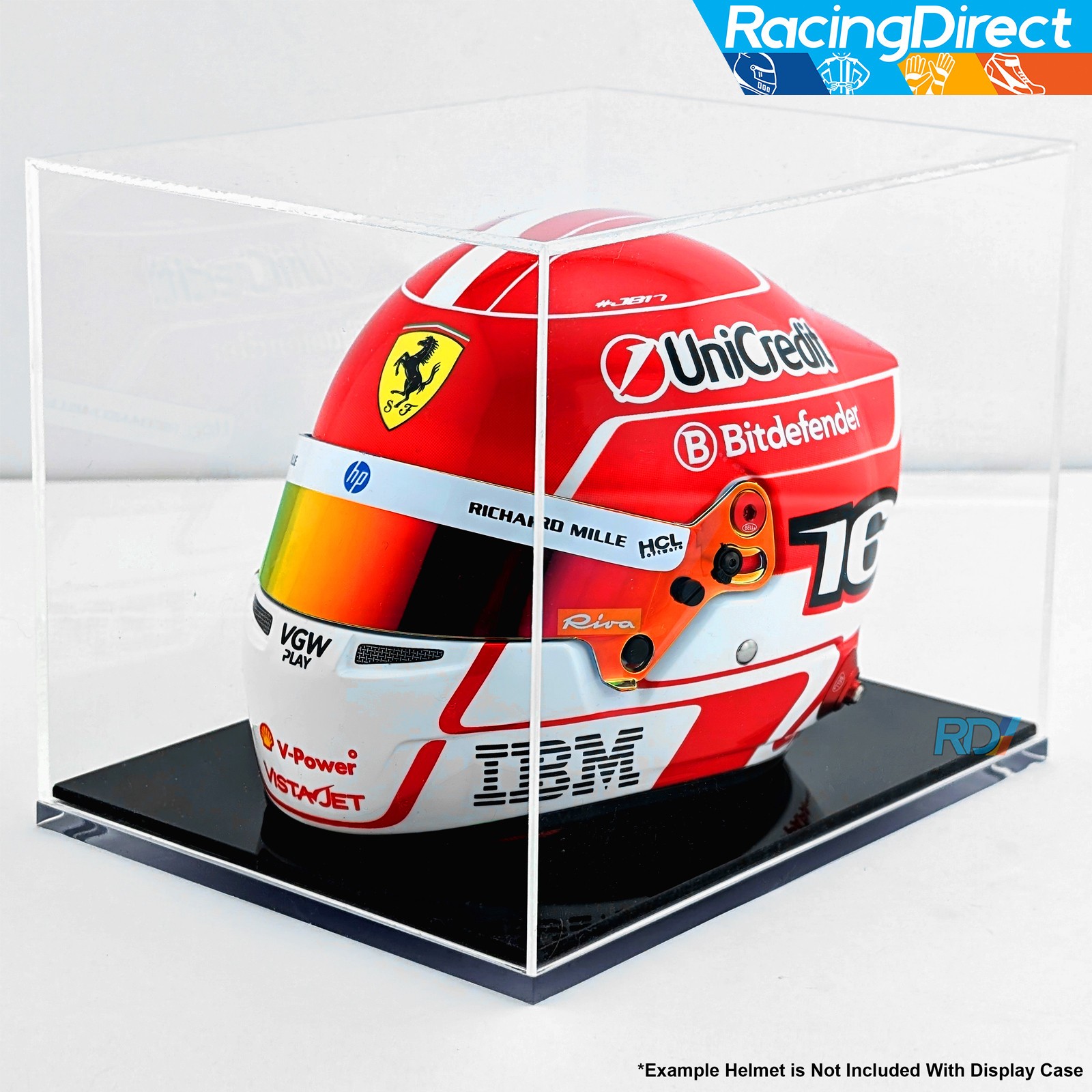 Bell - Mini Helmet Display Case - 1:2 Scale Racing Mini Helmet Display Case Bell - Mini Helmet Display Case - 1:2 Scale Racing Mini Helmet Display Case