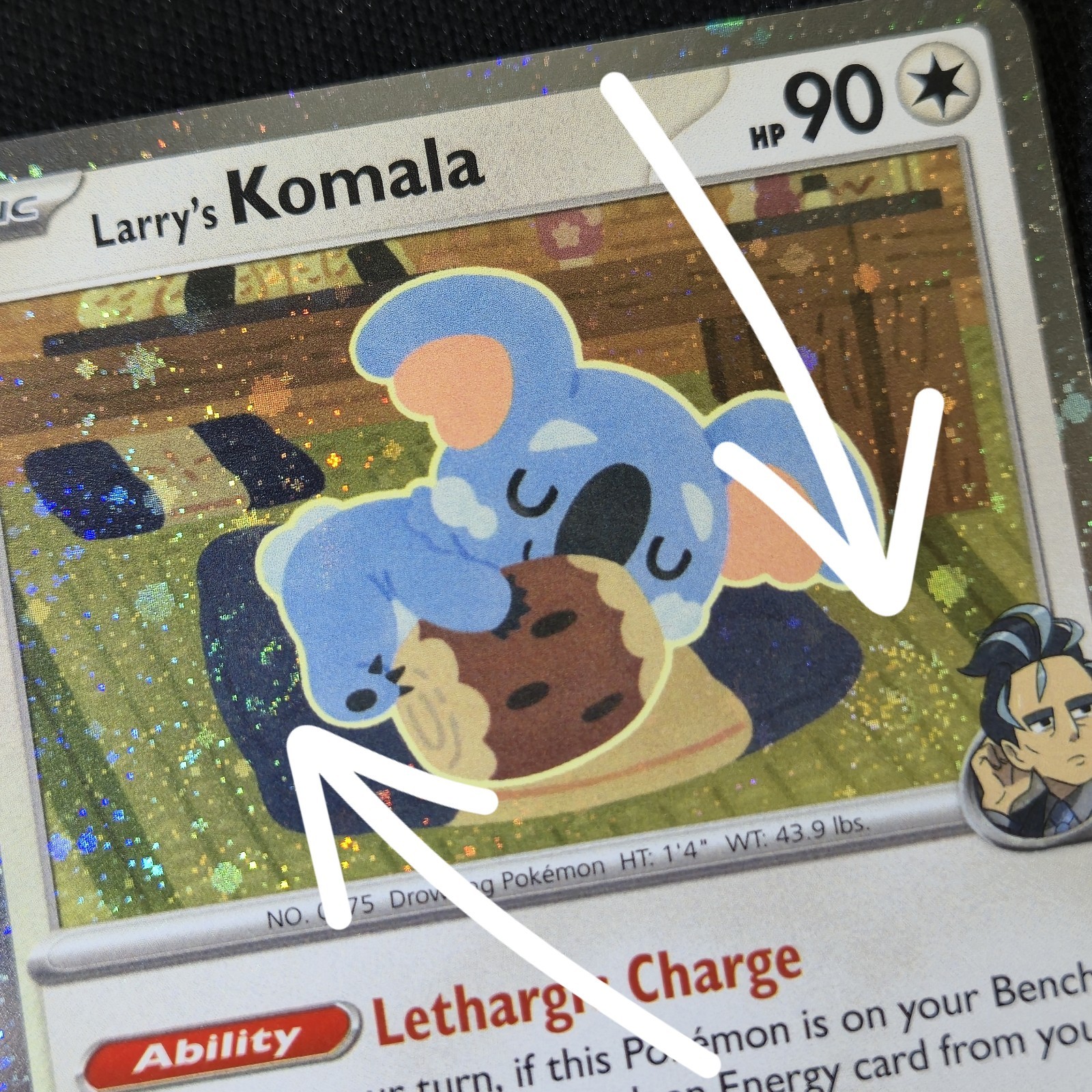 FART DOUBLE SWIRL 🌀💫 Larry\'s Komala 175/217 Cosmos Holo Promo Pokémon Card