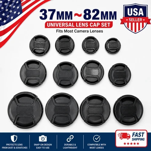 Front Lens Cap for Camera Lens 37/40.5/43/46/49/52/55/58/62/67/72/77/82/86/95mm