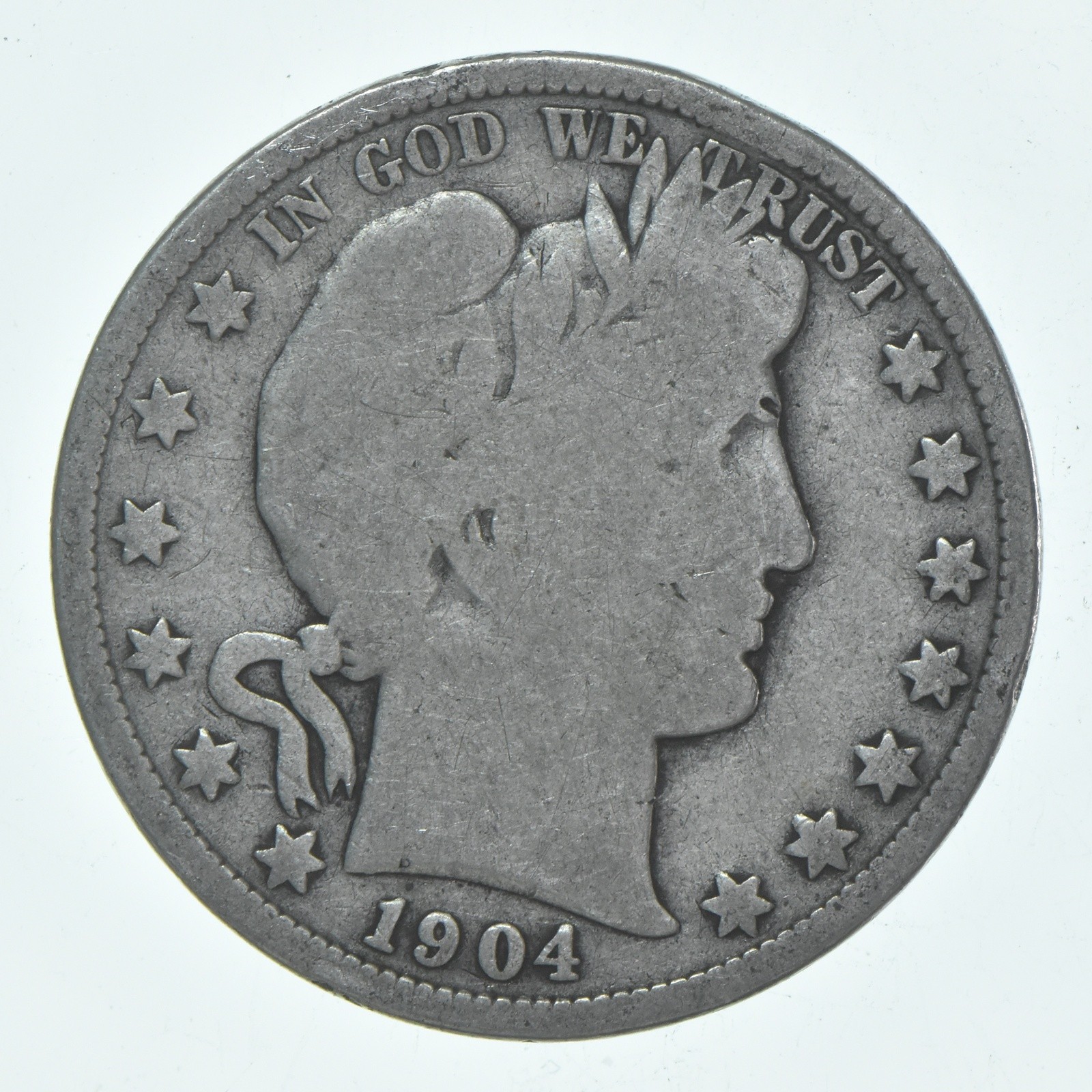 1904-O Barber Half Dollar Average Circ 90% Silver 1904-O Barber Half Dollar Average Circ 90% Silver