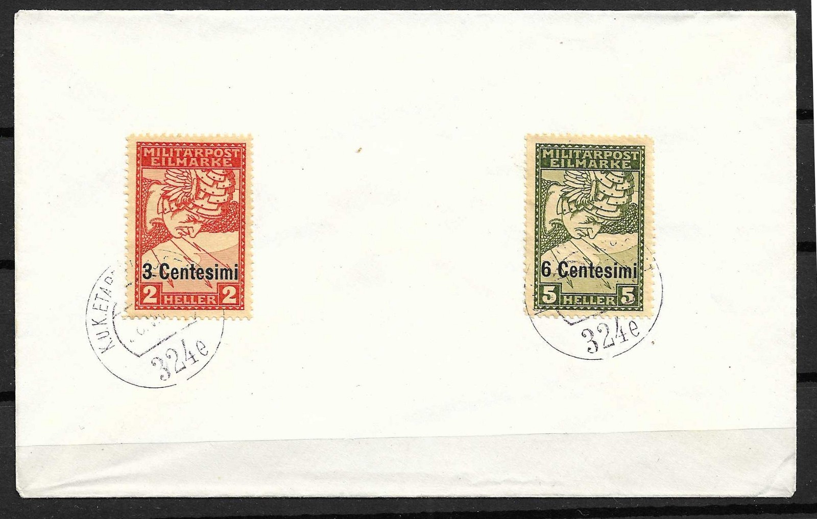 Austrian post offices in Italy 1918 set on cover