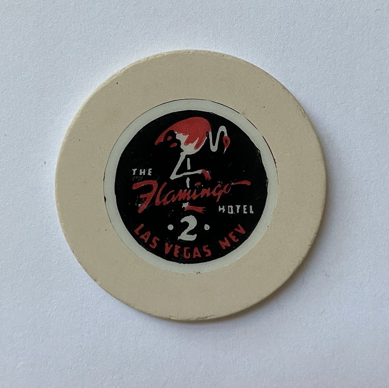 Flamingo Hotel & Casino Las Vegas Cream Roulette Chip 1950’s