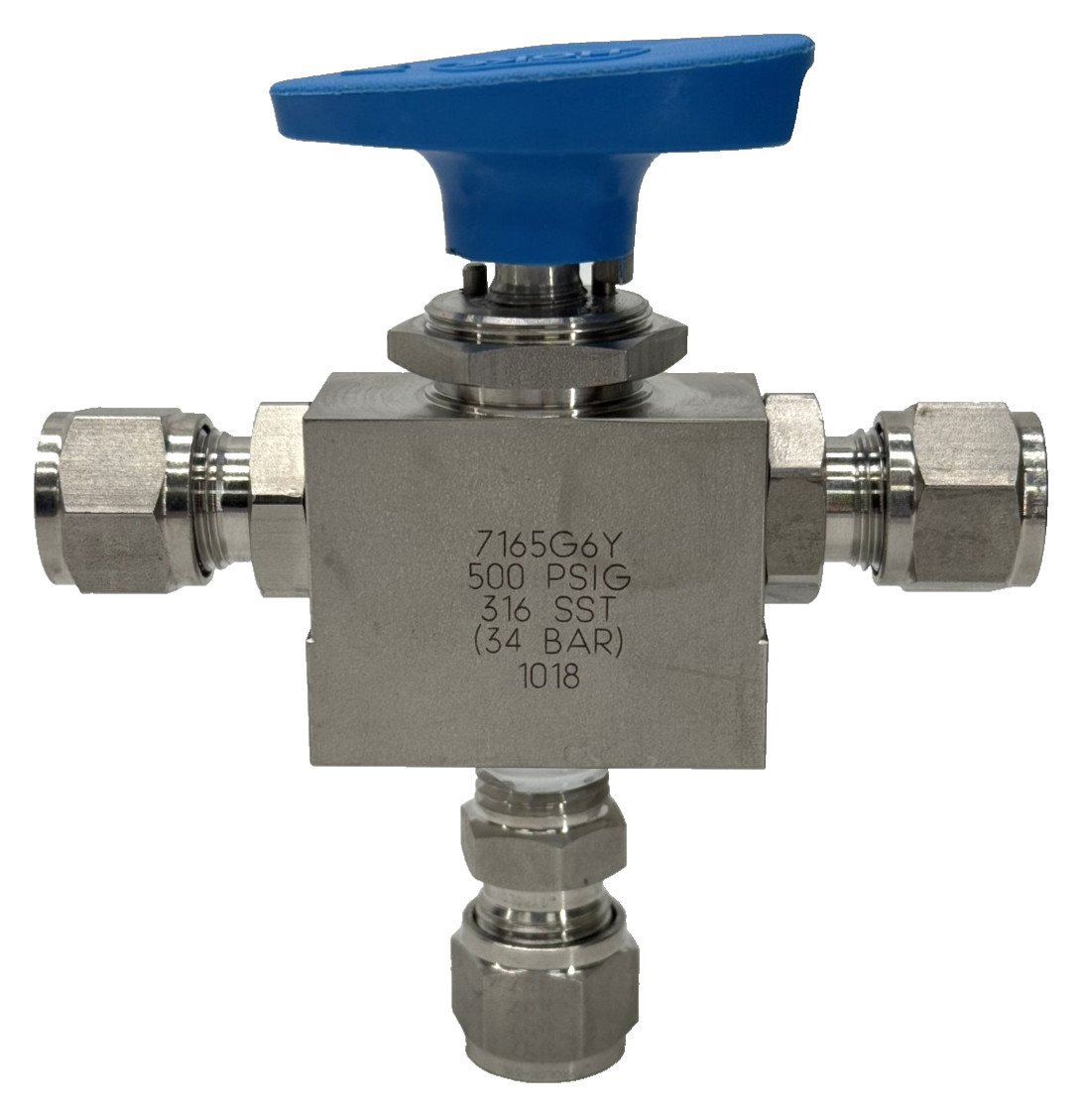 HOKE Valves 7165G6Y SELECTO-MITE Three-Way Ball Valve 500PSIG 316 SST (34 BAR) HOKE Valves 7165G6Y SELECTO-MITE Three-Way Ball Valve 500PSIG 316 SST (34 BAR)
