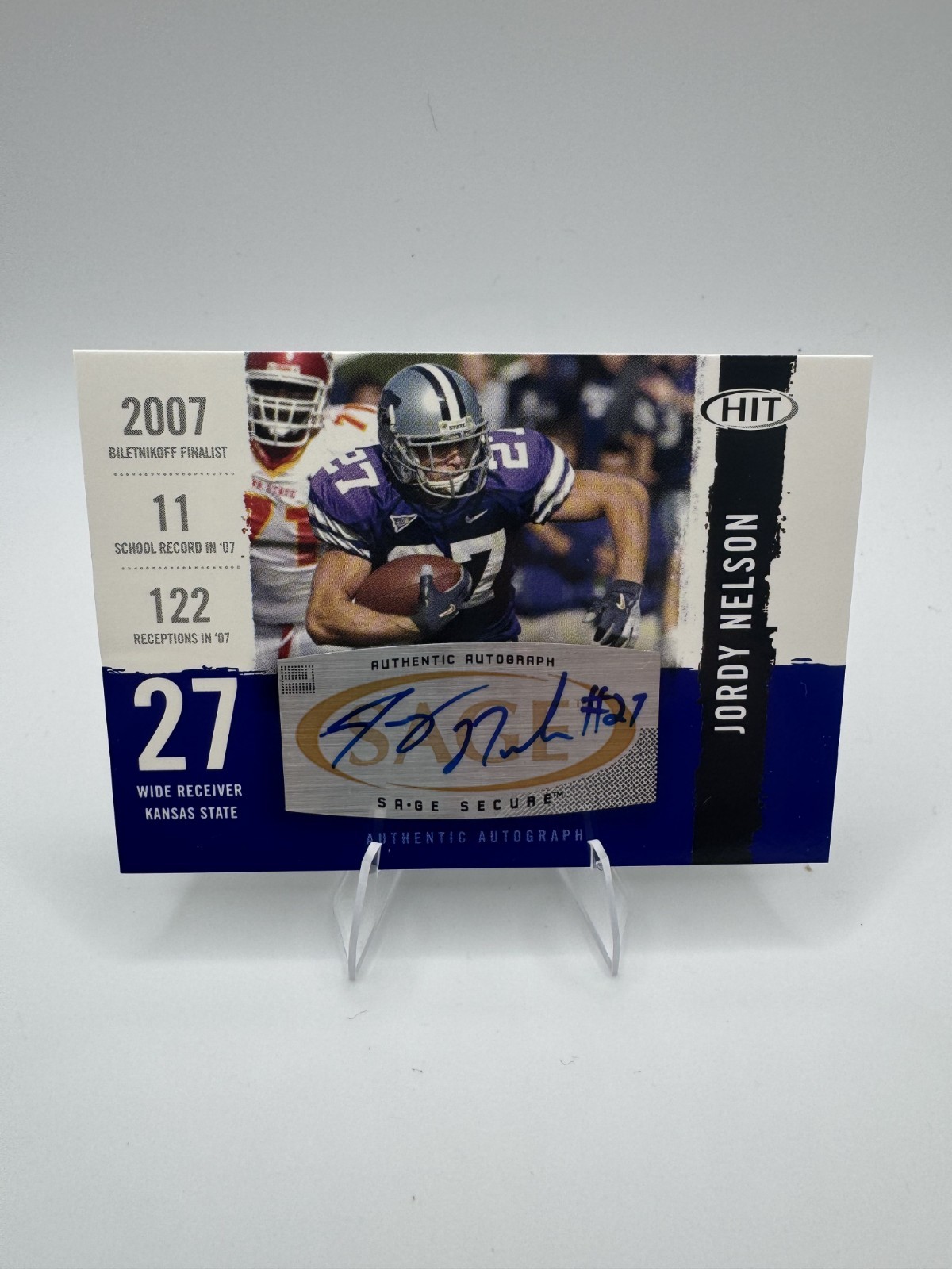 Jordy Nelson -2008 SAGE Hit - Rookie Autograph - Kansas State & Packers - RC Jordy Nelson -2008 SAGE Hit - Rookie Autograph - Kansas State & Packers - RC