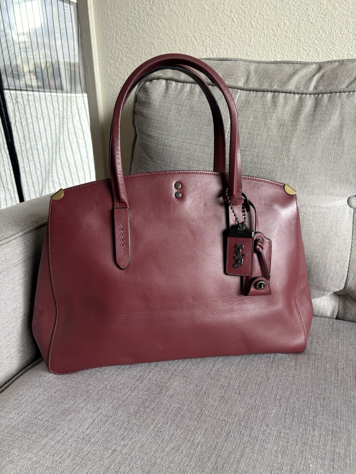 Coach 1941 Cooper Carryall 22821 Bordeaux Glove-tanned Leather Tote Satchel Bag Coach 1941 Cooper Carryall 22821 Bordeaux Glove-tanned Leather Tote Satchel Bag