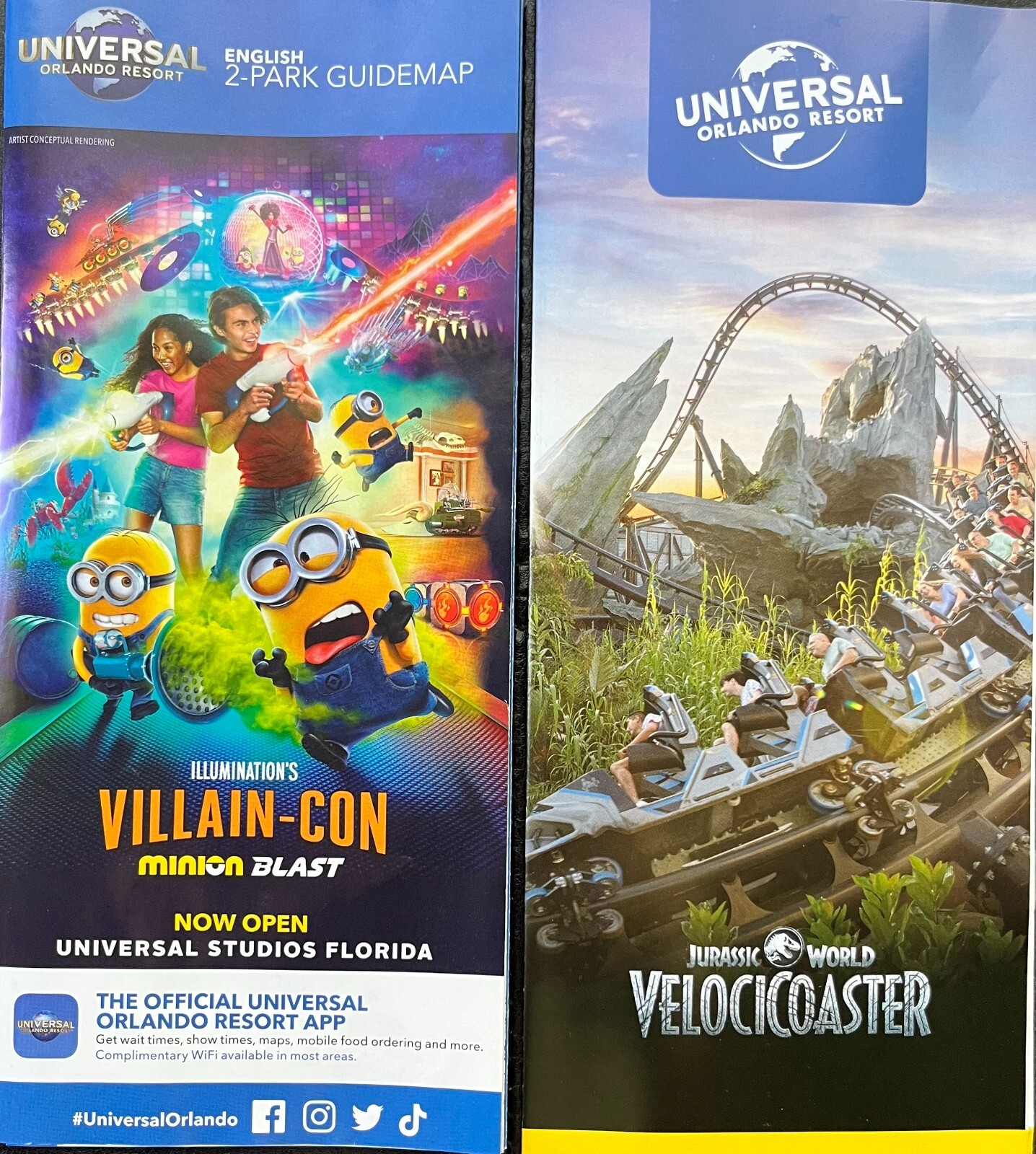 NEW 2023 Universal Orlando resort 2 Park Guide Map + Brochure - New Villain Con