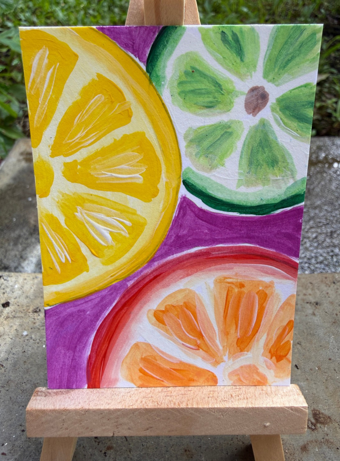 ACEO/ATC Original Acrylic 3.5x2.5 Fruit Painting 