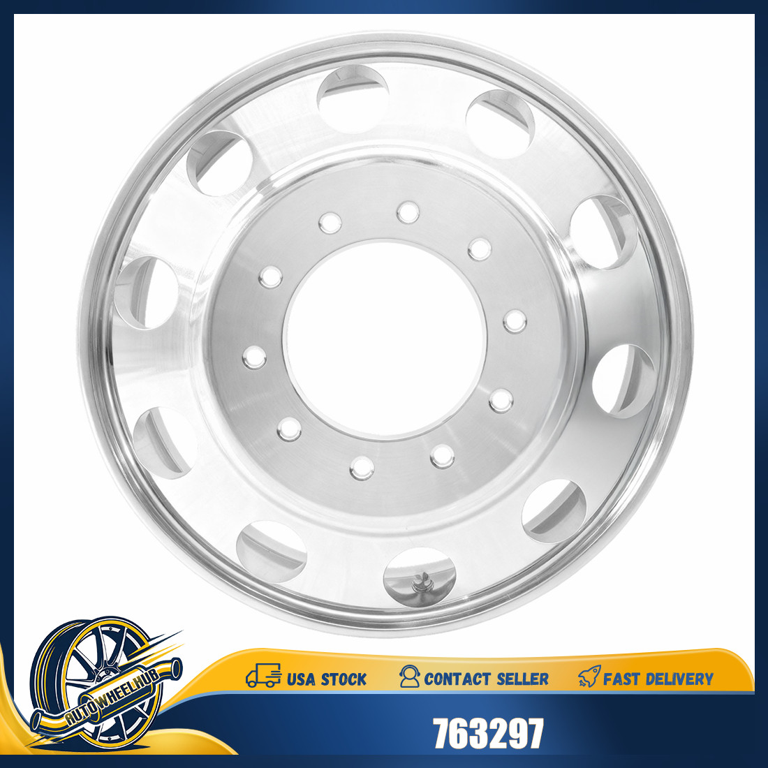 19.5X6 FORGED WHEEL For 2005-2021 FORD F450/550 DODGE 4500/5500 POLISHED 763297 19.5X6 FORGED WHEEL For 2005-2021 FORD F450/550 DODGE 4500/5500 POLISHED 763297