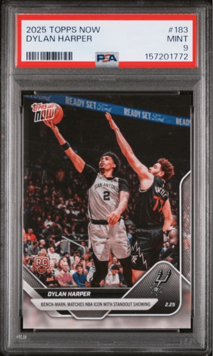 Graded 2025 Topps Now Dylan Harper #183 Rookie RC Basketball Card PSA 9 Graded 2025 Topps Now Dylan Harper #183 Rookie RC Basketball Card PSA 9