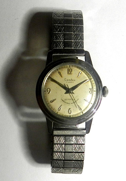 VTG SWISS 1950\'S MENS LANDAU FLORINA 17\'J INCABLOC MILITARY MANUAL WRISTWATCH VTG SWISS 1950\'S MENS LANDAU FLORINA 17\'J INCABLOC MILITARY MANUAL WRISTWATCH
