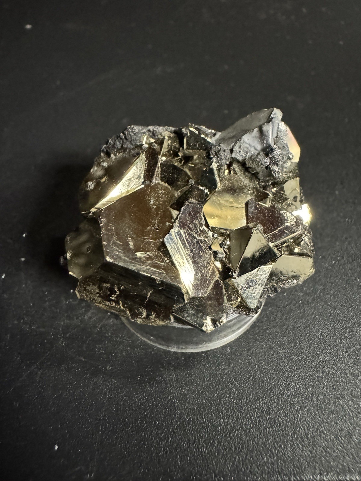 7917 Unique Galena On Pyrite Peru .8”T 1.3”W 1.7”L 2 Oz. Stand Not Included 7917 Unique Galena On Pyrite Peru .8”T 1.3”W 1.7”L 2 Oz. Stand Not Included