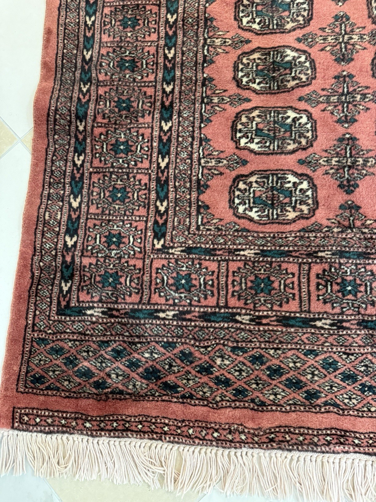 Vintage Hand Knotted Wool Bokhara Rug Vintage Hand Knotted Wool Bokhara Rug