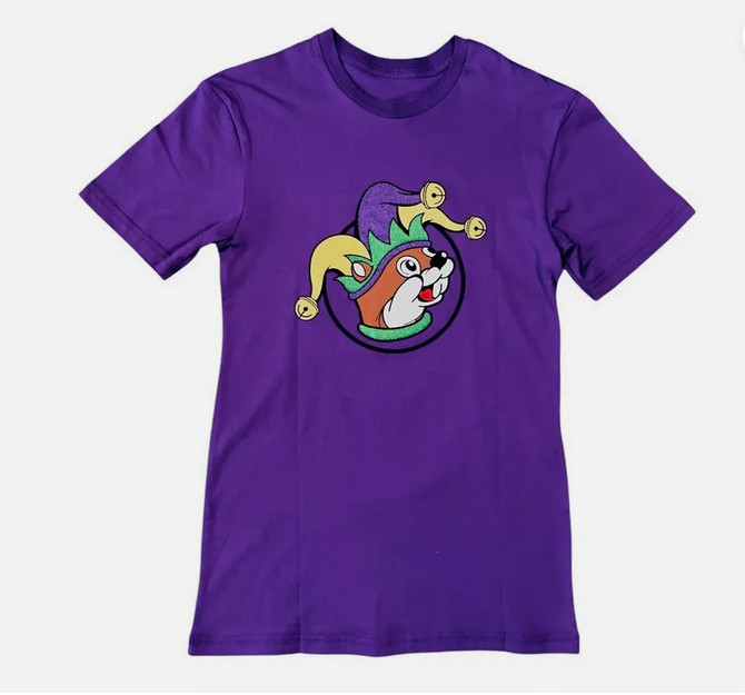 Adult Purple Buc-ee\'s 2025 Mardi Gras Shirt