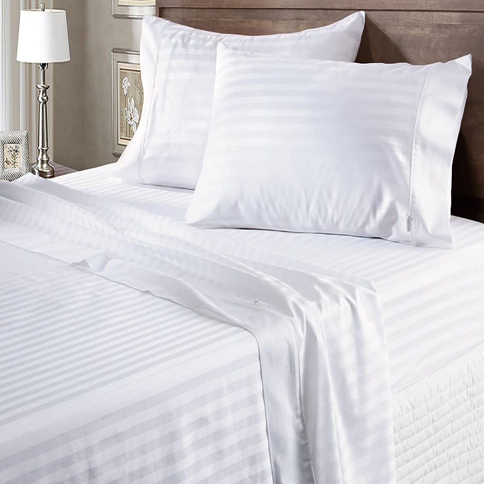 US-Queen Size Bedding Collection 1200 TC Egyptian Cotton Stripe Colors
